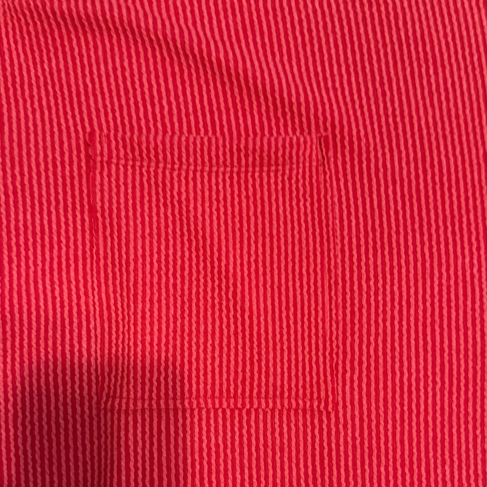 Chic Red Women's Ribbed Tunic Top - Picture 3 of 6